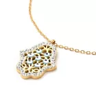 Arany Színű Strasszos Hamsa Kéz Tűzzománc Nazar Szeme Medál Nyaklánc 22x16mm Lánc: 46cm