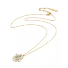 Arany Színű Strasszos Hamsa Kéz Tűzzománc Nazar Szeme Medál Nyaklánc 22x16mm Lánc: 46cm