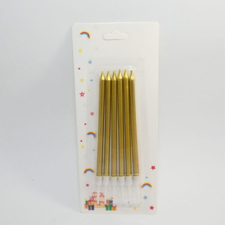 Arany Születésnapi Tortagyertya 11cm 6db