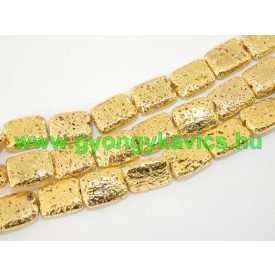 Arany Téglalap Lávakő Ásványgyöngy 20,5x15,5mm