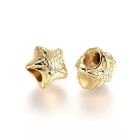   Arany Színű Tengeri Csillag Charm Köztes Ékszer Dísz 10x11x9mm