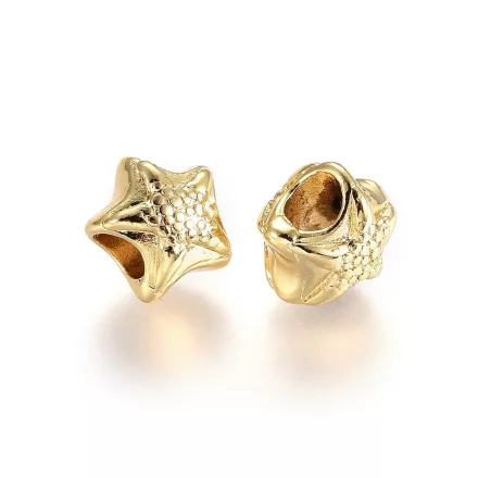 Arany Színű Tengeri Csillag Charm Köztes Ékszer Dísz 10x11x9mm