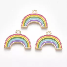 Arany Színű Tűzzománc Szivárvány Medál 17,5x24mm