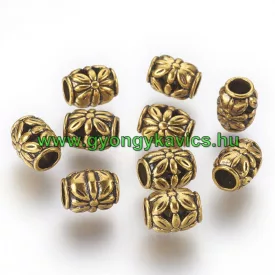 Arany Színű Virágos Charm Köztes 8,5x10,5mm