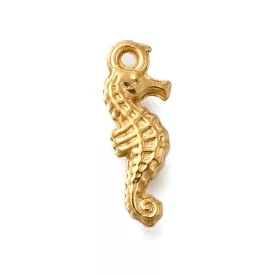   Arany Színű Nemesacél Csikóhal Tengeri Csikó Vizicsikó Medál 14,5x5mm