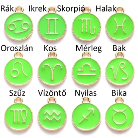   Arany Színű Zöld Tűzzománc Bak Csillagjegy Horoszkóp Medál 18mm