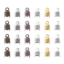 Ezüst (Nikkel) Színű (4) Zsinórvég Kordvég 7x4x4mm