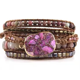   Rózsaszín Tengeri Jáspis Regalit Ásvány Karkötő ~85cm (+10cm Állítási Lehetőség)