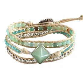   Zöld Aventurin Ásvány Karkötő ~50cm (+10cm Állítási Lehetőség)