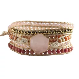   Rózsakvarc Ásvány Karkötő ~85cm (+10cm Állítási Lehetőség)