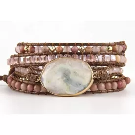   Fa Achát Ásvány Karkötő ~85cm (+10cm Állítási Lehetőség)