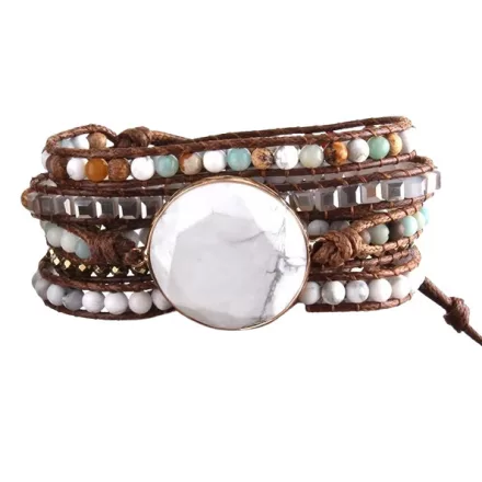 Howlit Ásvány Karkötő ~88cm (+10cm Állítási Lehetőség)