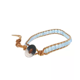   Kék Jade Ásvány Karkötő ~19cm (+8cm Állítási Lehetőség)