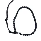 Fekete Ónix Achát Ásvány Karkötő ~19cm (+8cm Állítási Lehetőség)