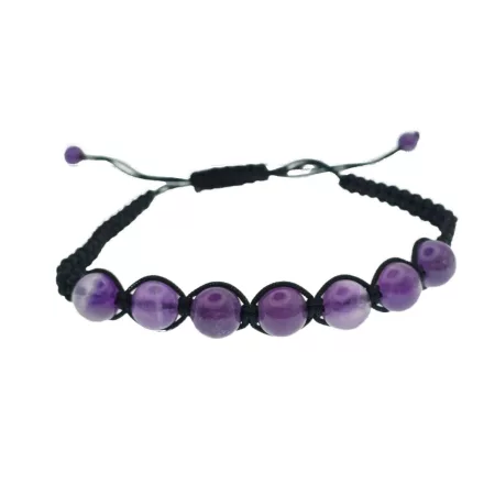 Ametiszt Ásvány Csúszócsomós Állítható Karkötő