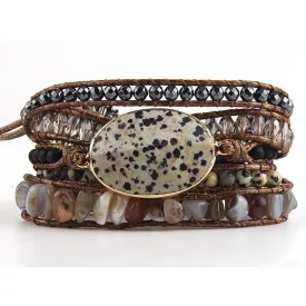   Dalmata Jáspis Ásvány Karkötő ~85cm (+10cm Állítási Lehetőség)