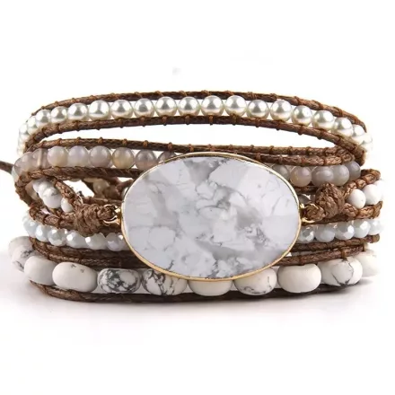 Howlit Ásvány Karkötő ~85cm (+10cm Állítási Lehetőség)