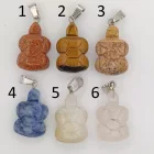 Fehér Jade Ásvány Teknős Medál (5) 26-27x16,5x7,5mm