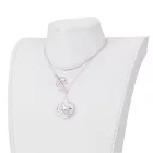 Zöld Aventurin (3) Ásványtörmelék Ezüst Színű Nyaklánc Medál: 32x28mm Lánc: 41cm