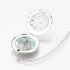 Zöld Aventurin (3) Ásványtörmelék Ezüst Színű Nyaklánc Medál: 32x28mm Lánc: 41cm