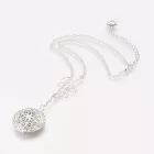 Zöld Aventurin (3) Ásványtörmelék Ezüst Színű Nyaklánc Medál: 32x28mm Lánc: 41cm