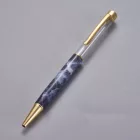 Kék Márvány Mintás Arany Színű Ásványtörmelékkel Tölthető Golyóstoll
