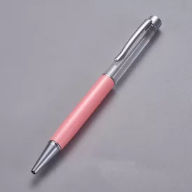   Rózsaszín Ezüst Színű Ásványtörmelékkel Tölthető Golyóstoll