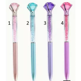   Lila Színű (3) Ásványtörmelékkel Tölthető Golyóstoll Strassz Kövekkel