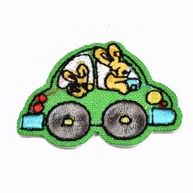   Autó Nyuszi Nyúl (6) Vasalható és Felvarrható Felvarró 32,5x45,5mm