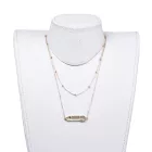 Arany Színű Színes Cirkónia Strasszos Mom Anya Medál Nyaklánc 30x9mm 42cm