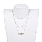Arany Színű (2) Színes Cirkónia Strasszos Mom Anya Medál Nyaklánc 35x14mm 42cm