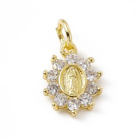   18K Aranyozott Cirkónia Strasszos Szűz Mária Medál 12x9mm