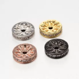   Rózsaarany Színű Fehér Cirkónia Strasszos Rondella Közdarab Köztes 8x3mm