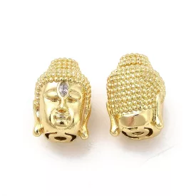   Arany Színű Cirkónia Strasszos Buddha Budha Közdarab Köztes 14x10mm
