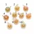 18K Aranyozott Cirkónia Strasszos Türkiz (1) Tűzzománc Virág Medál 18x16mm