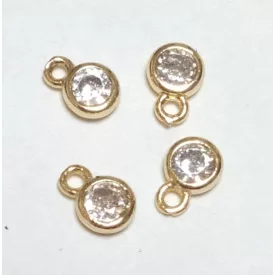 Arany Színű Cirkónia Strasszos Medál 6x4mm