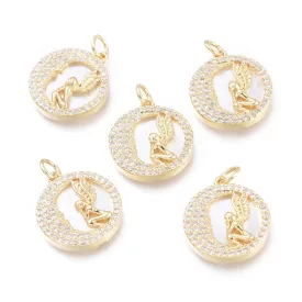   Arany Színű Cirkónia Strasszos Tündér Angyal Kagyló Medál 18x16mm