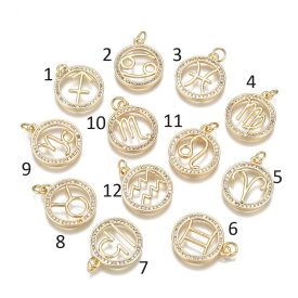   Arany Színű (9) Cirkónia Strasszos Bak Horoszkóp Csilagjegy Medál 20x17mm