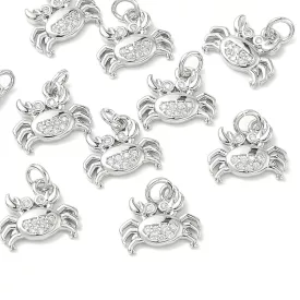 Ezüst Színű Cirkónia Strasszos Rák Medál 9,5x11mm
