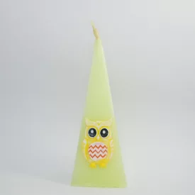 Bagoly Piramis Gyertya Sárga 6x16cm