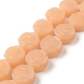 Barack Aventurin Rózsa Virág Ásványgyöngy 14x6-8mm