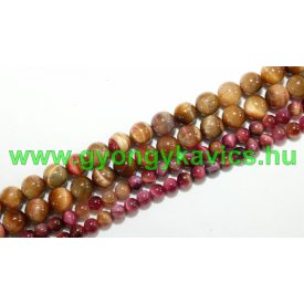 Barack Rózsaszín Tigrisszem Ásványgyöngy 10mm