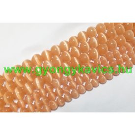 Barack Macskaszem (Üveg) (világos) Ásványgyöngy 6mm