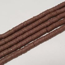   Barna Polymer Korong Heishi Gyöngy Gyöngyfüzér 6x0,5-1mm ~45cm
