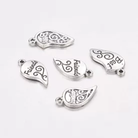   Best Friends Legjobb Barátok Ezüst Színű Szív Páros Medál Nyaklánc 23x23mm