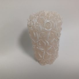 Bézs Színű Csipke Virágos Henger Gyertya 7x4cm