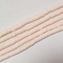   Bézs Polymer Korong Heishi Gyöngy Gyöngyfüzér 6x0,5-1mm ~45cm