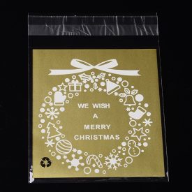   Boldog Karácsonyt (13) Merry Christmas Karácsonyi Átlátszó Ragasztócsíkos Celofán Tasak 14x10cm