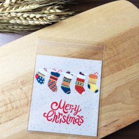   Boldog Karácsonyt (15) Merry Christmas Karácsonyi Átlátszó Ragasztócsíkos Celofán Tasak 13x10cm