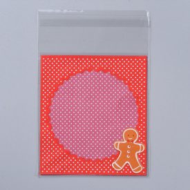   Boldog Karácsonyt Mézeskalács (26) Merry Christmas Karácsonyi Átlátszó Ragasztócsíkos Celofán Tasak 14x10cm